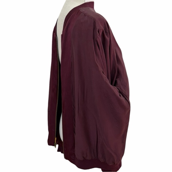 Johnny Was Workshop Silk Lined Embroidered Bomber Jacket Crane Pagoda Size XL - Picture 9 of 11